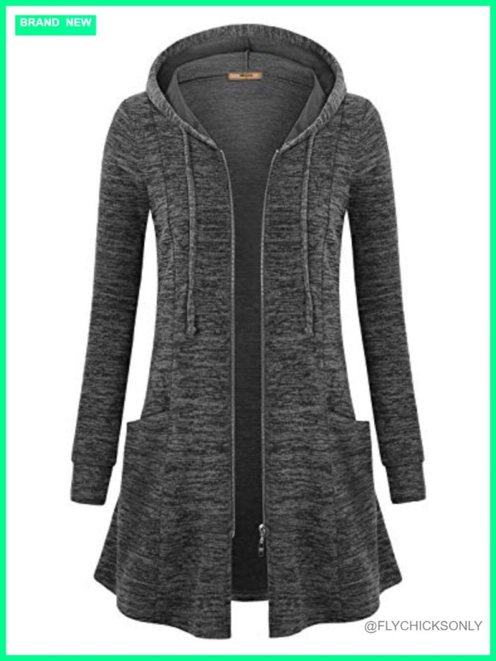 Miusey Womens Zip Up Long Hoodie Jacket Lightweight Tunic Sweatshirt Cardigan